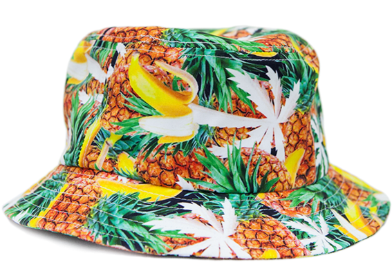 Tropical Pineapple Bucket Hat PNG Image