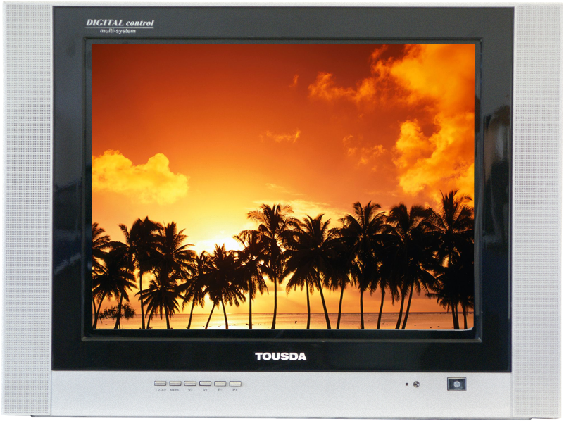 Tropical Sunset C R T Monitor Display PNG Image