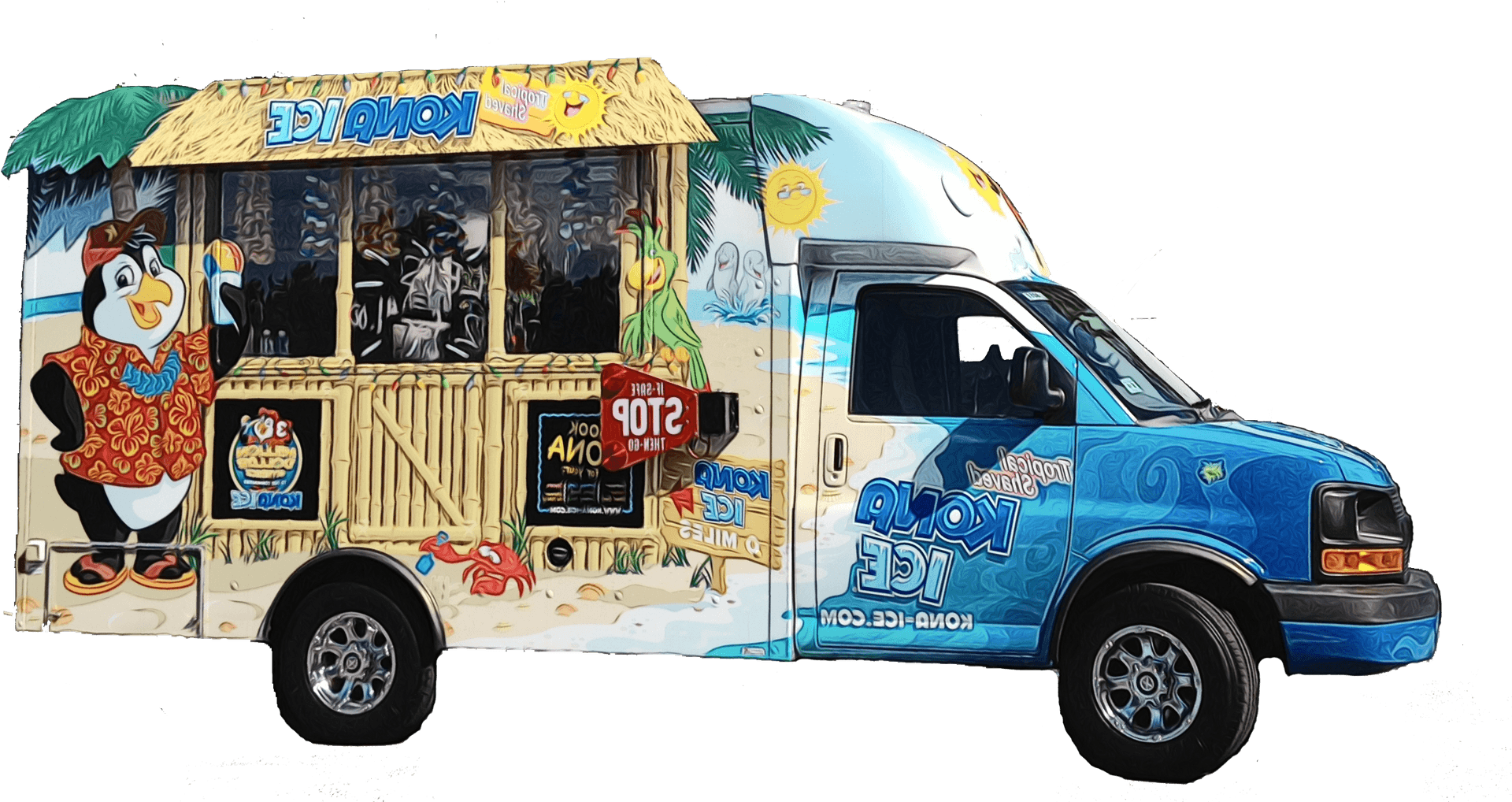 Tropical Themed Food Truck PNG Image