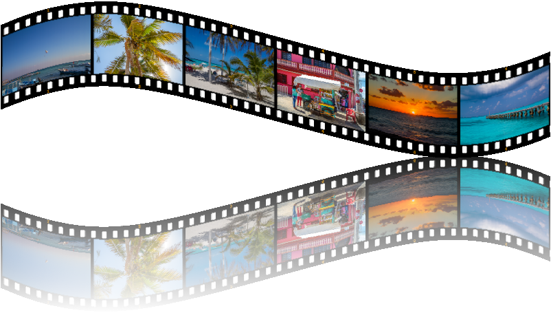 Tropical Vacation Filmstrip PNG Image