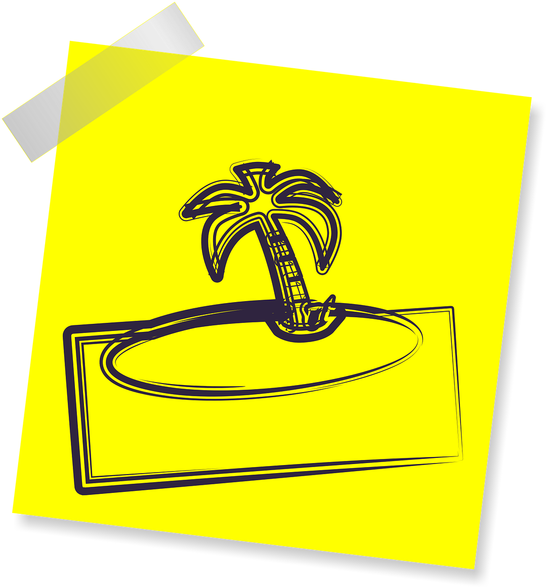 Tropical Vacation Note Icon PNG Image