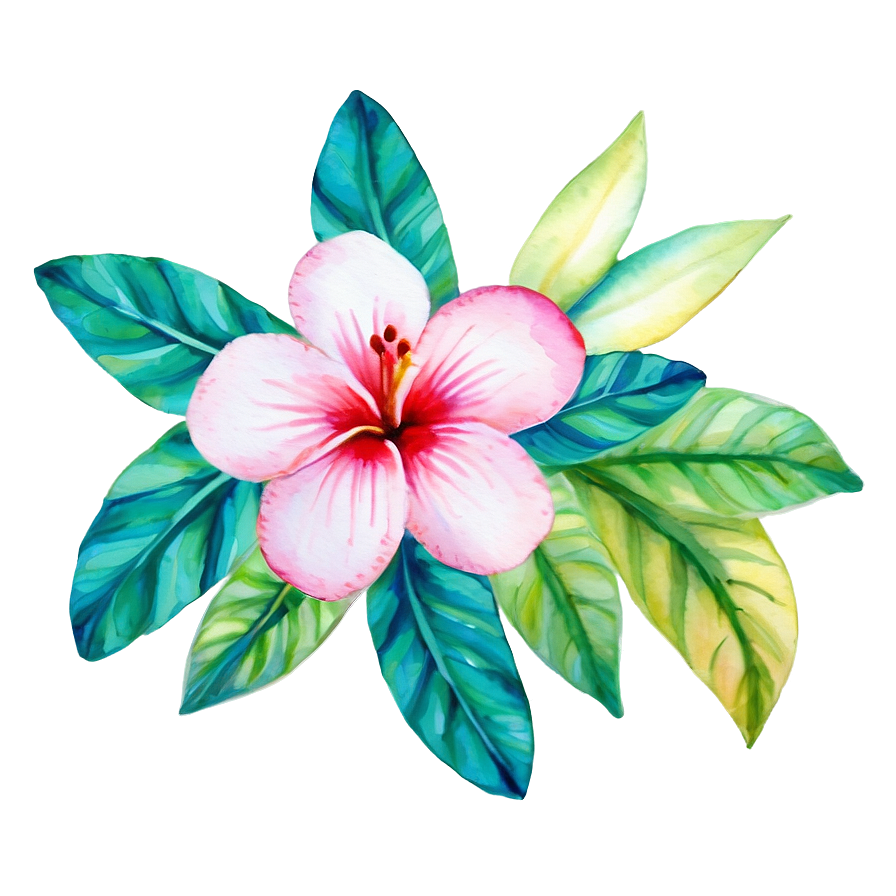 Tropical Watercolor Flowers Png Vjt47 PNG Image