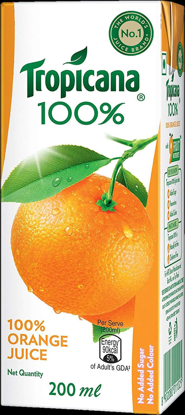 Tropicana100 Percent Orange Juice Package PNG Image