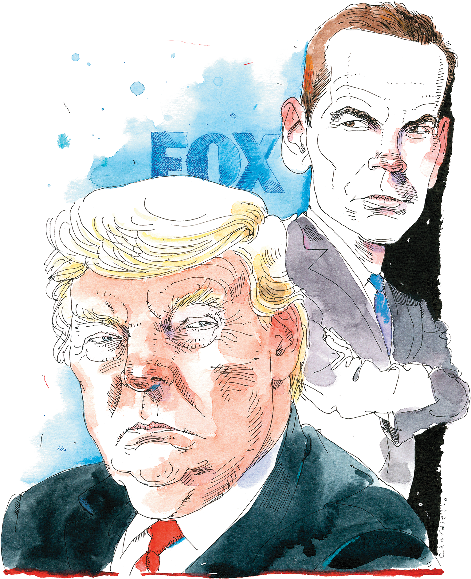 Trumpand Fox News Caricature PNG Image