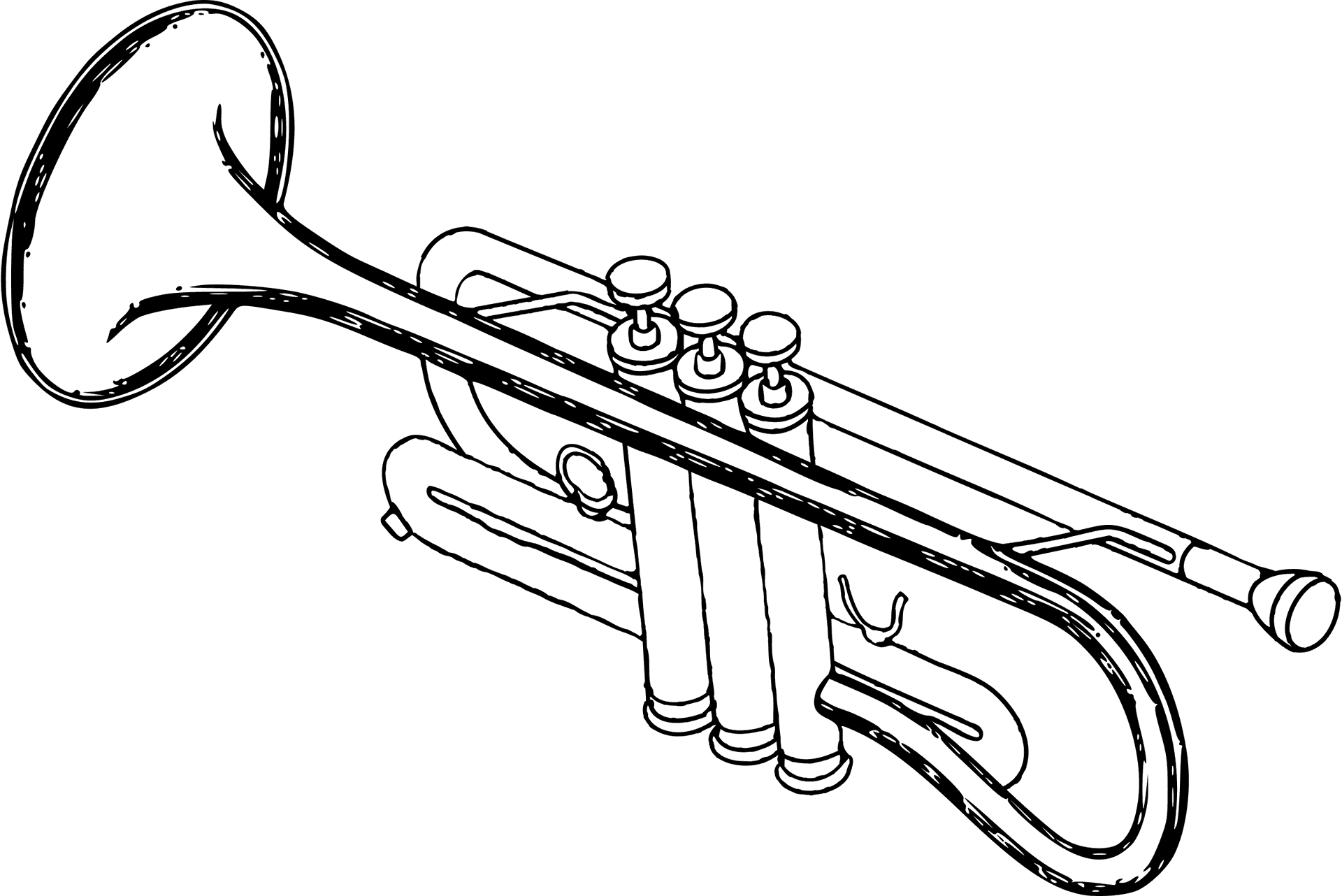 Trumpet Line Art Illustration PNG Image