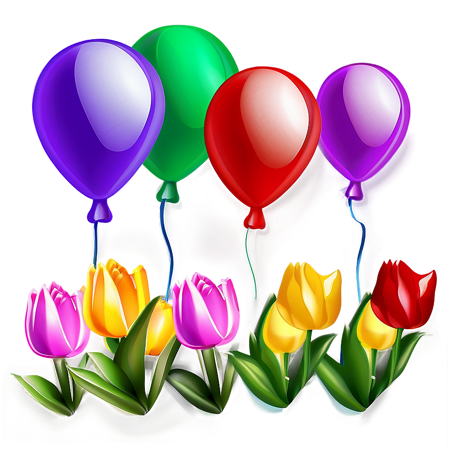 Tulips And Balloons Png 38 PNG Image