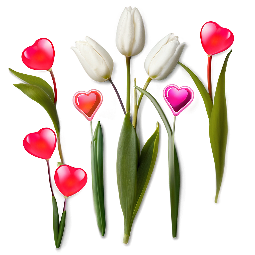 Tulips And Hearts Png Sof PNG Image