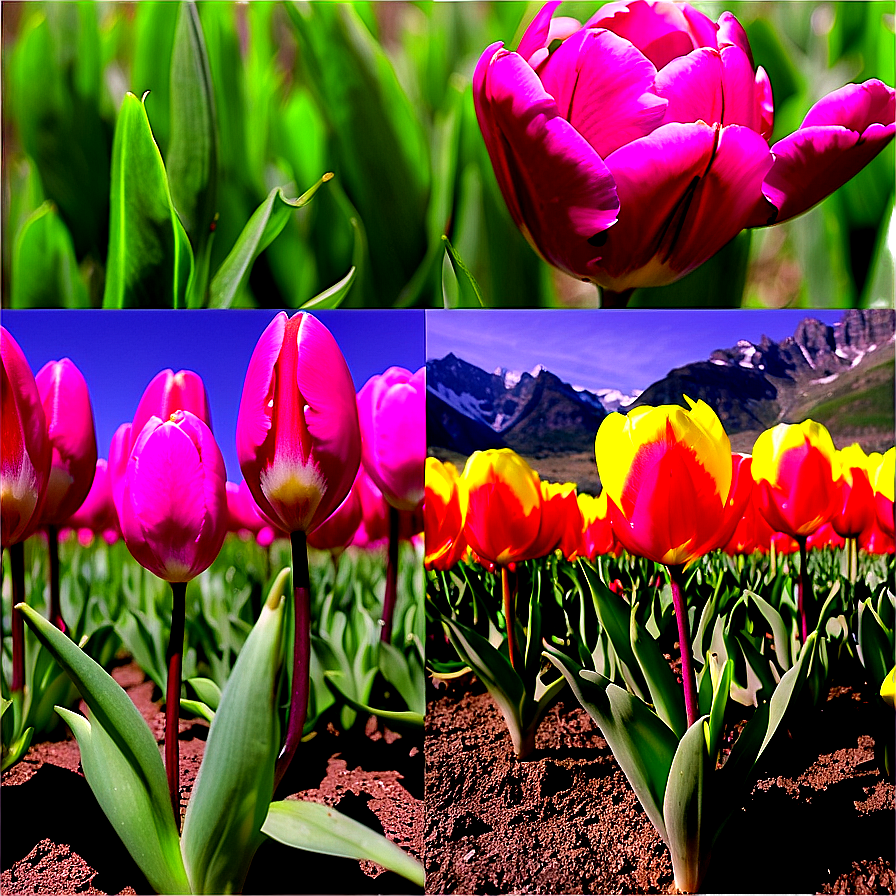 Tulips And Mountains Png 30 PNG Image