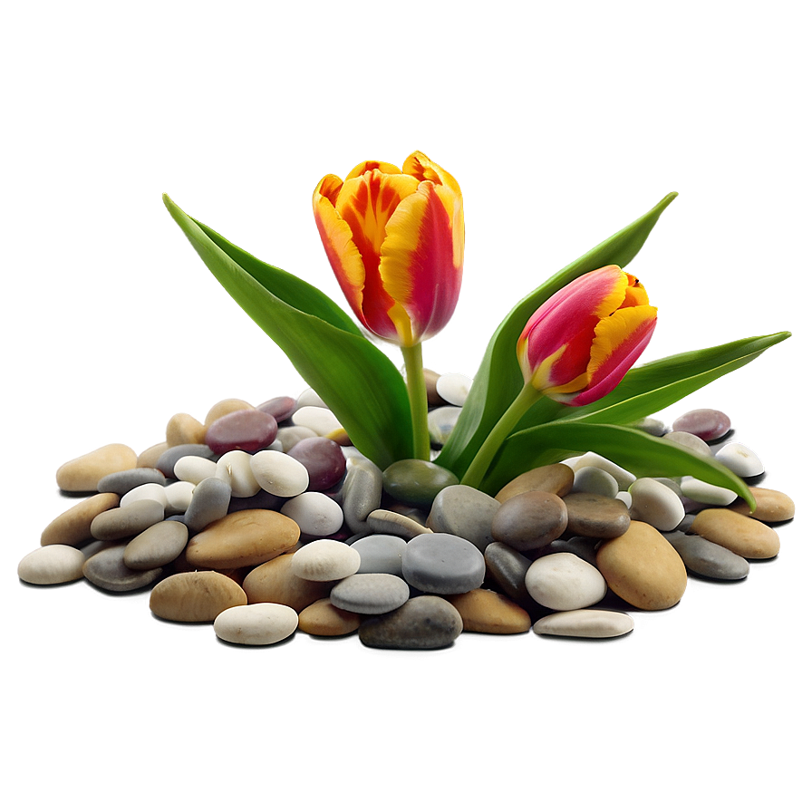 Tulips And Pebbles Png Yct85 PNG Image