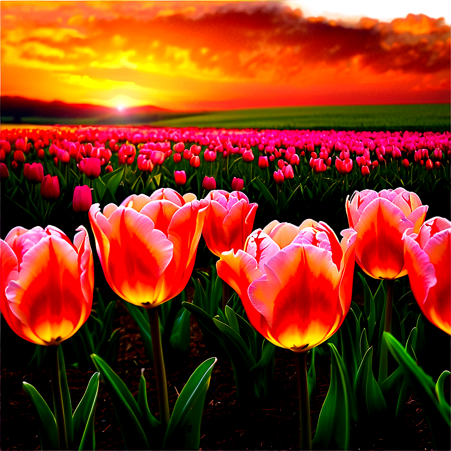 Tulips At Sunset Png 47 PNG Image