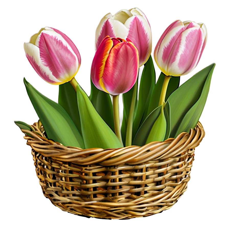 Tulips In Basket Png 05242024 PNG Image