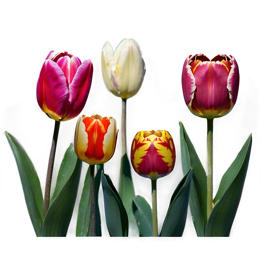 Tulips On White Background Png 6 PNG Image