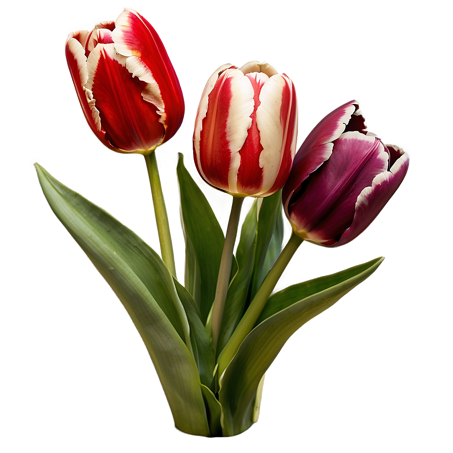 Tulips On White Background Png Faj PNG Image