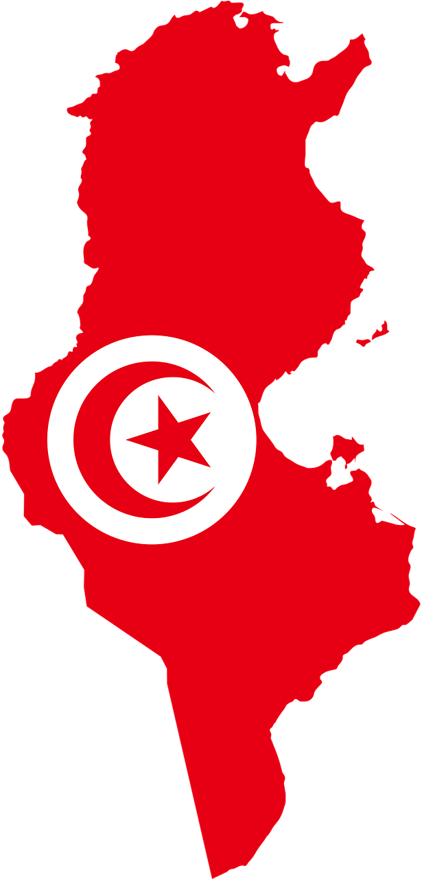 Tunisia Map Flag Overlay PNG Image