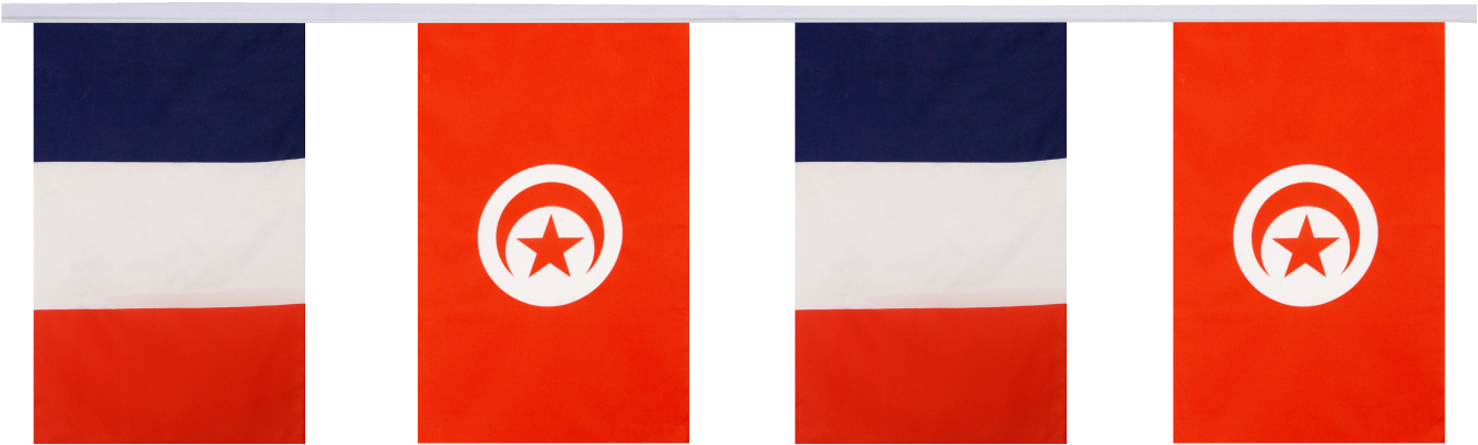 Tunisiaand France Flags Displayed Together PNG Image