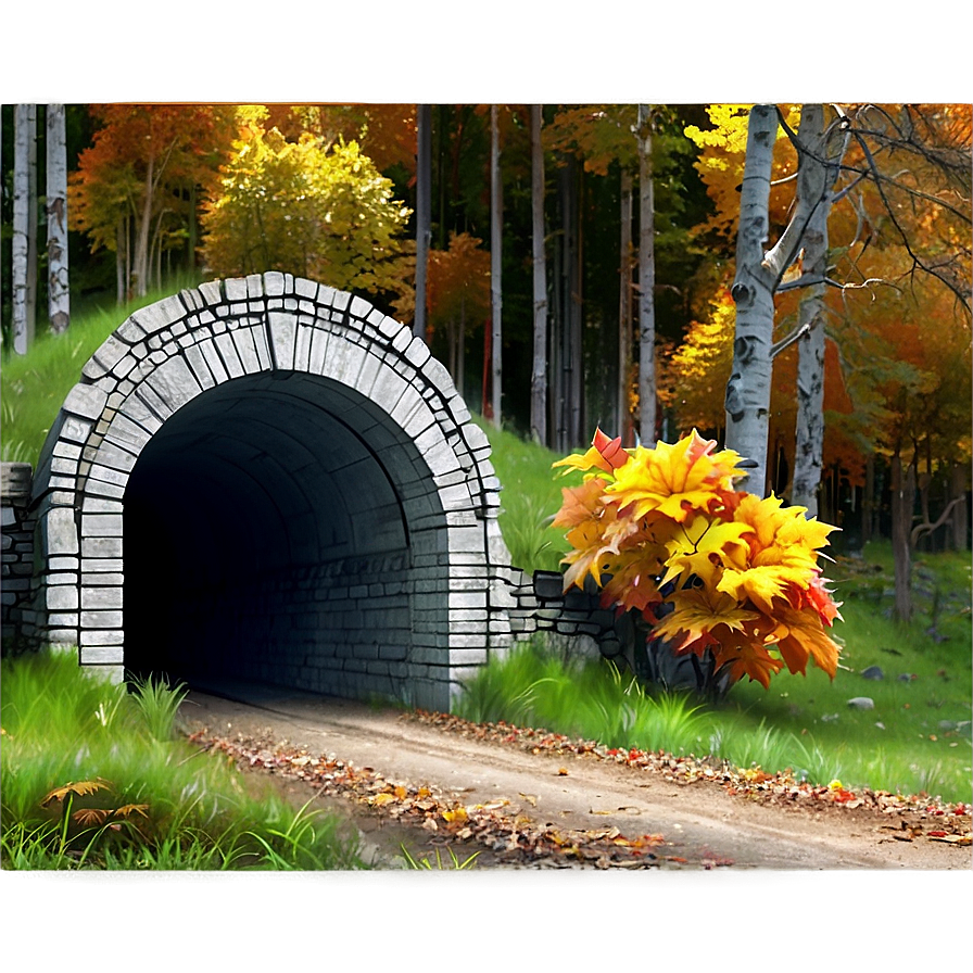 Tunnel In Autumn Forest Png Blw PNG Image