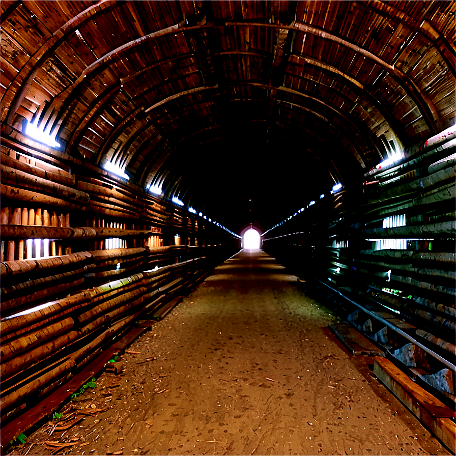 Tunnel With Wooden Beams Png 06242024 PNG Image