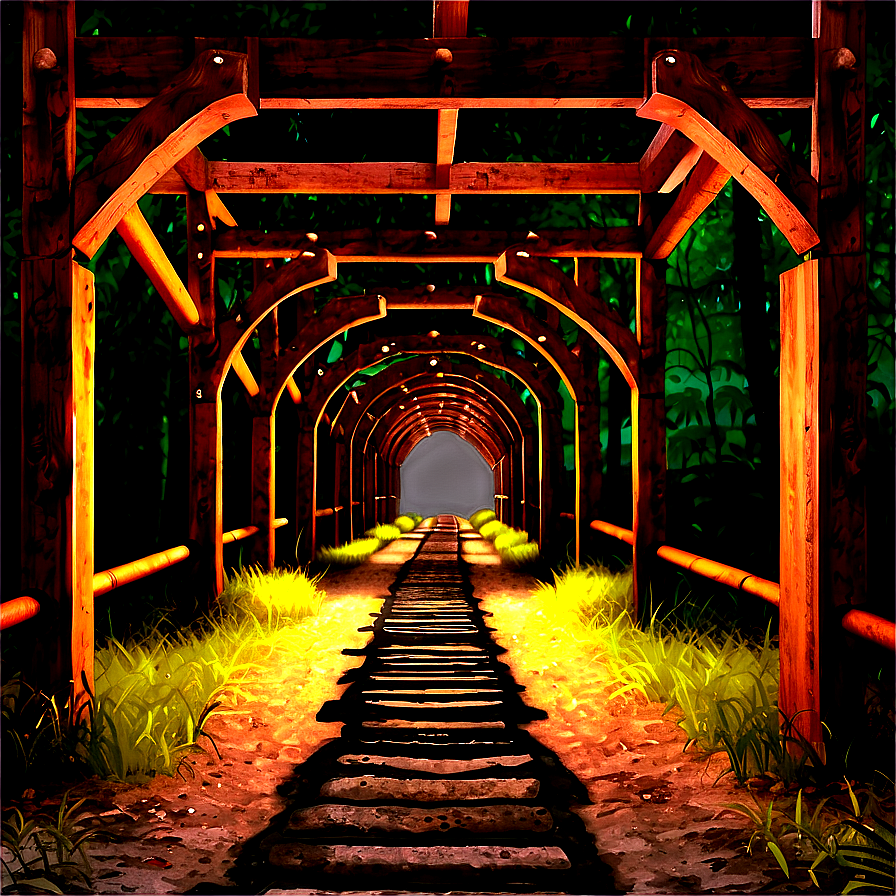 Tunnel With Wooden Beams Png Mfy PNG Image