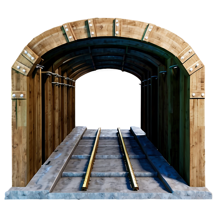 Tunnel With Wooden Beams Png Okq56 PNG Image