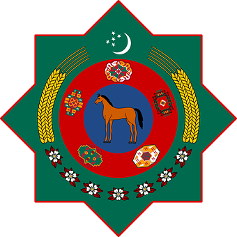 Turkmenistan State Emblem PNG Image