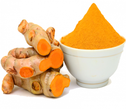 Turmeric Rootsand Powder PNG Image