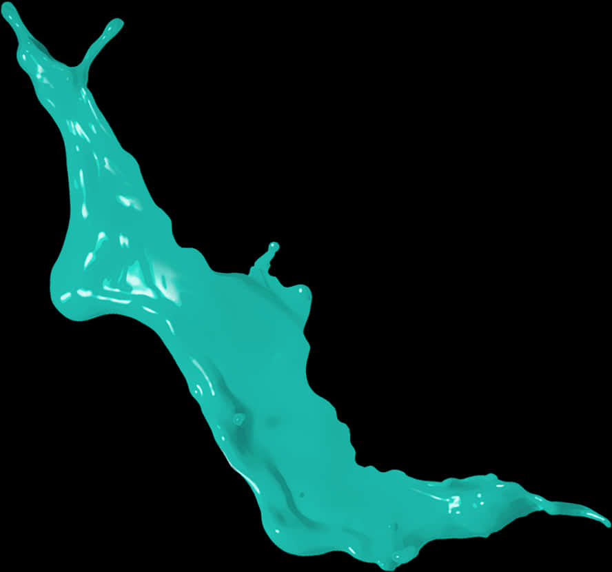 Turquoise Liquid Splash Against Black Background PNG Image