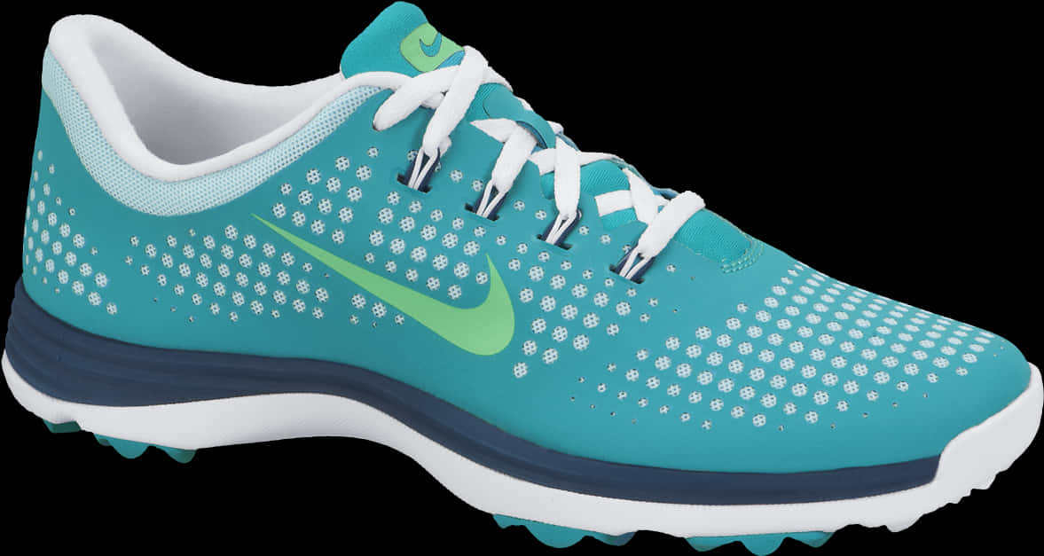 Turquoise Nike Golf Shoe PNG Image