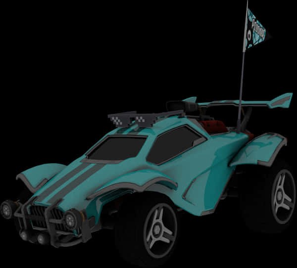 Turquoise Offroad Racing Car3 D Render PNG Image