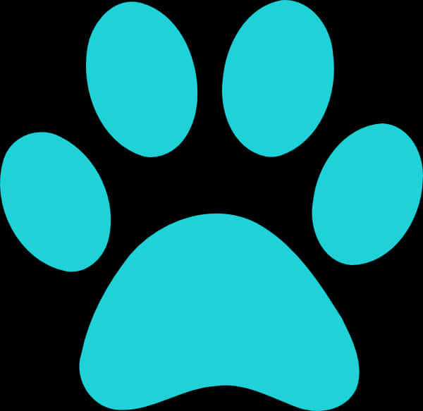 Turquoise Paw Print Graphic PNG Image