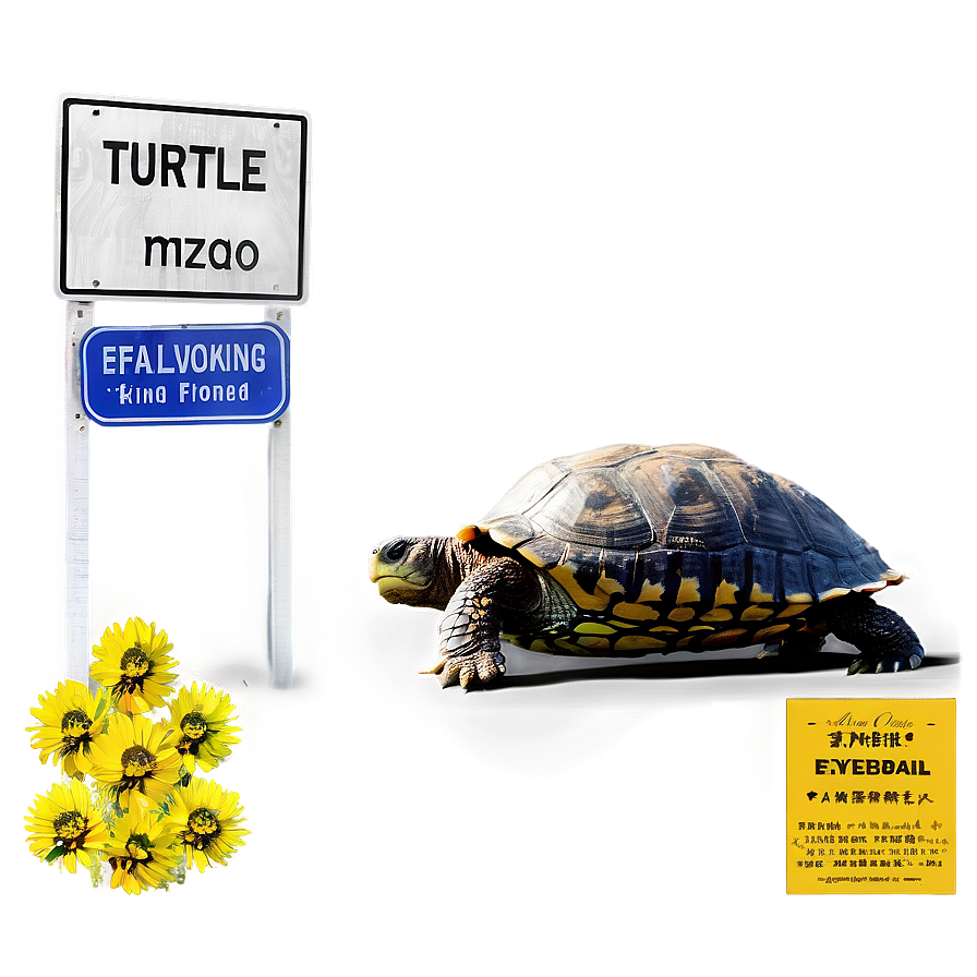 Turtle Crossing Road Sign Png Xfl90 PNG Image