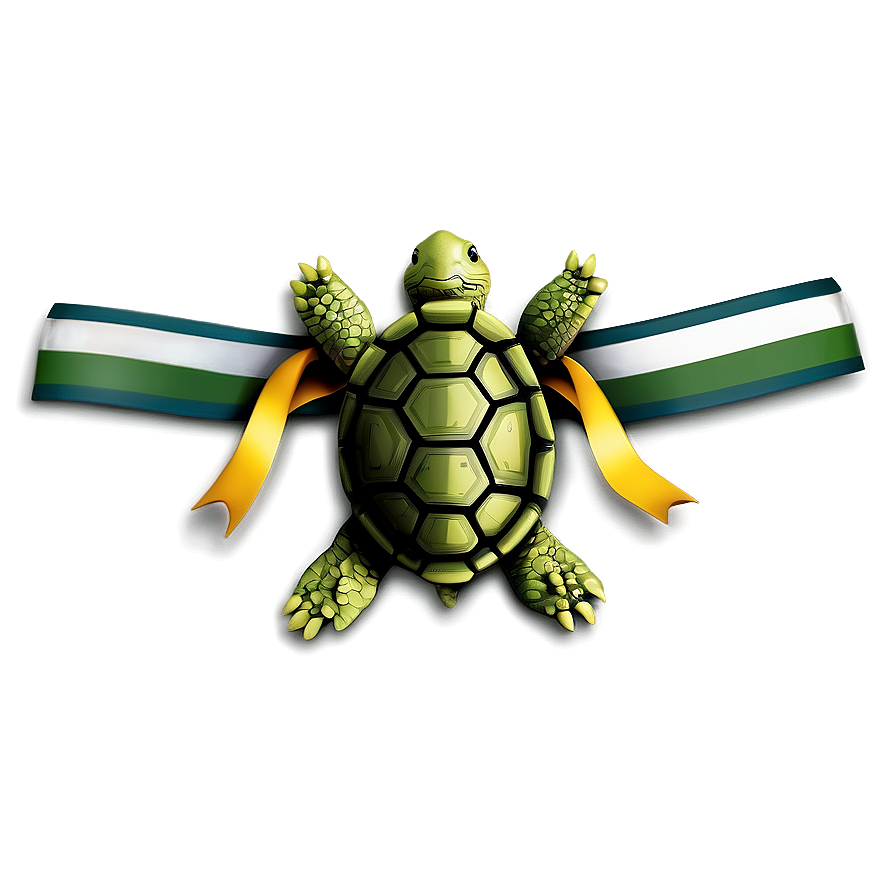 Turtle With Earth Day Ribbon Png Ewm PNG Image