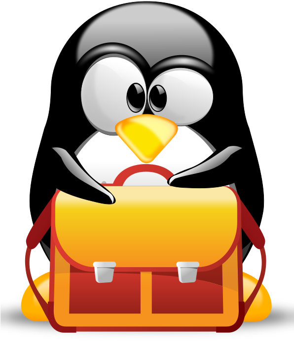 Tux Penguinwith Briefcase PNG Image