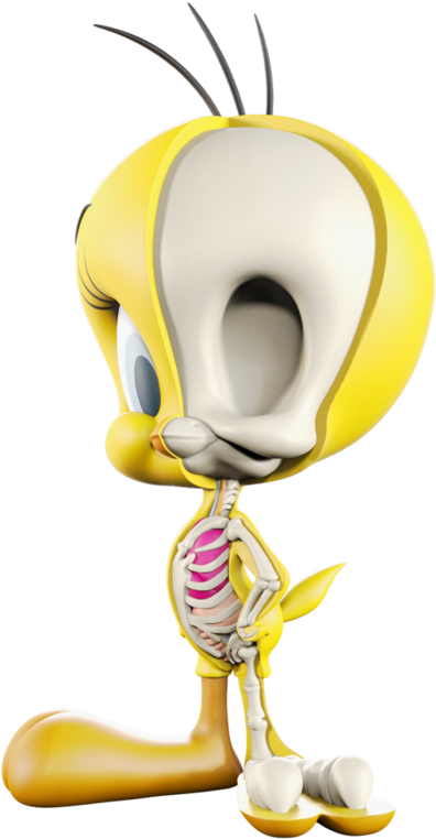 Tweety Bird Skeleton Reveal PNG Image