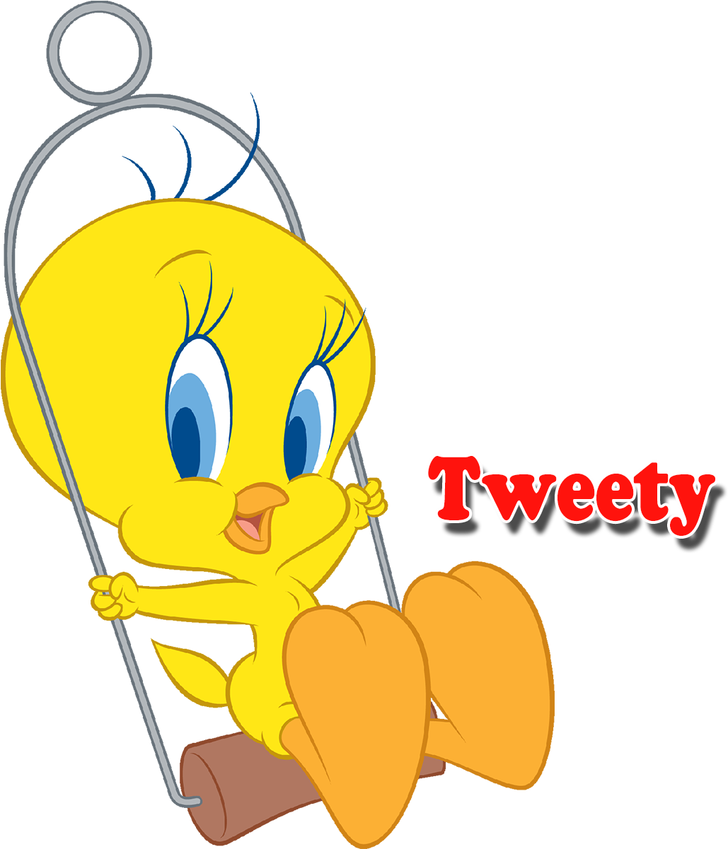 Tweety Bird Swinging PNG Image