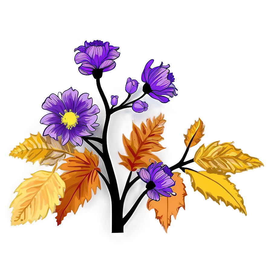 Twilight Autumn Blooms Png Nle PNG Image