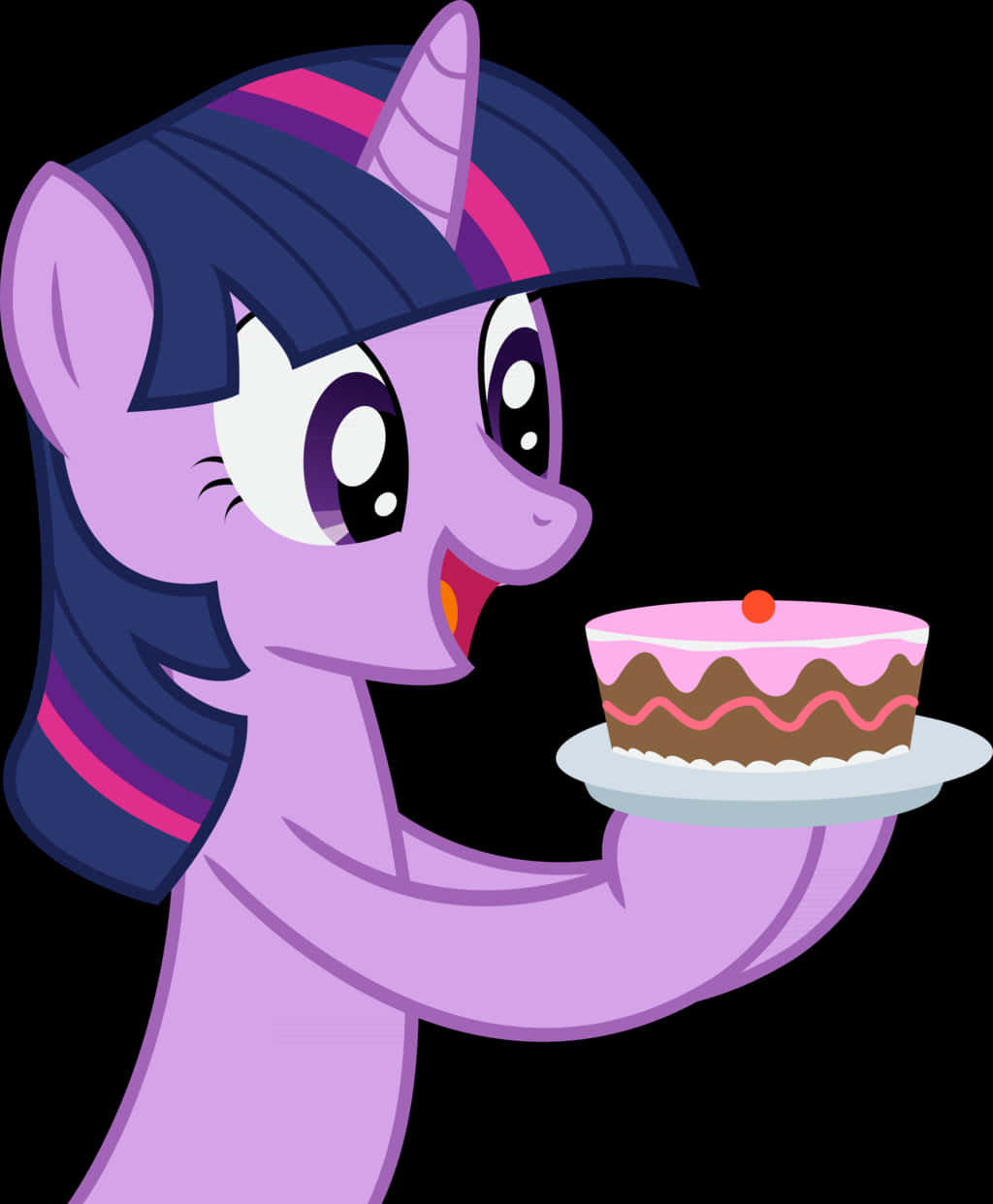 Twilight Sparkle Holding Cake PNG Image