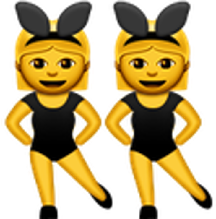 Twin_ Bunny_ Emoji_ Girls PNG Image