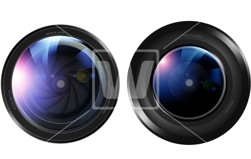 Twin Camera Lenses Reflection PNG Image