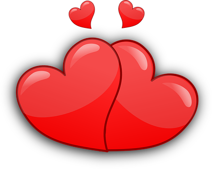 Twin Hearts Graphic PNG Image