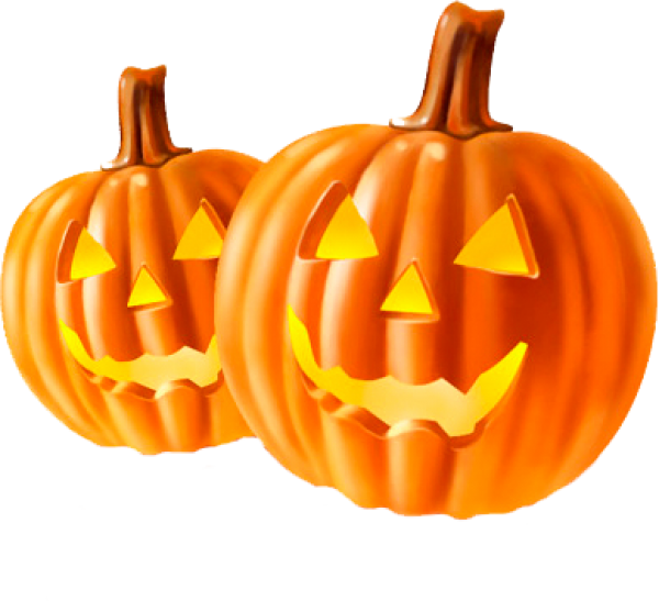 Twin Jack O Lanterns Halloween PNG Image