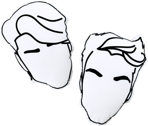 Twin Line Art Faces PNG Image