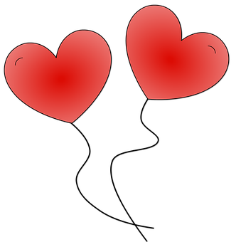 Twin Red Hearts Graphic PNG Image