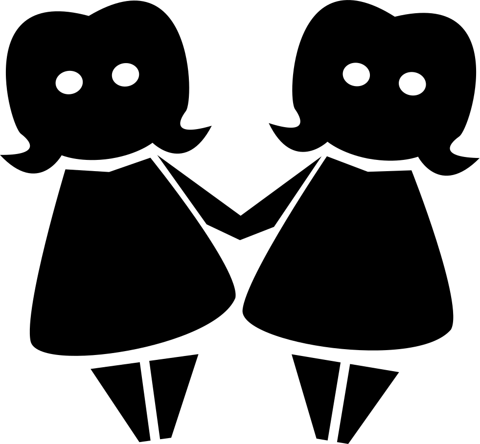 Twin Silhouette Graphic PNG Image