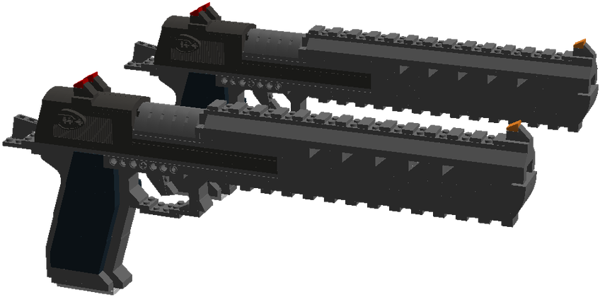 Twin Submachine Guns3 D Model PNG Image