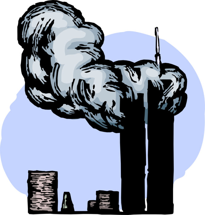 Twin_ Towers_ Attack_ Illustration PNG Image