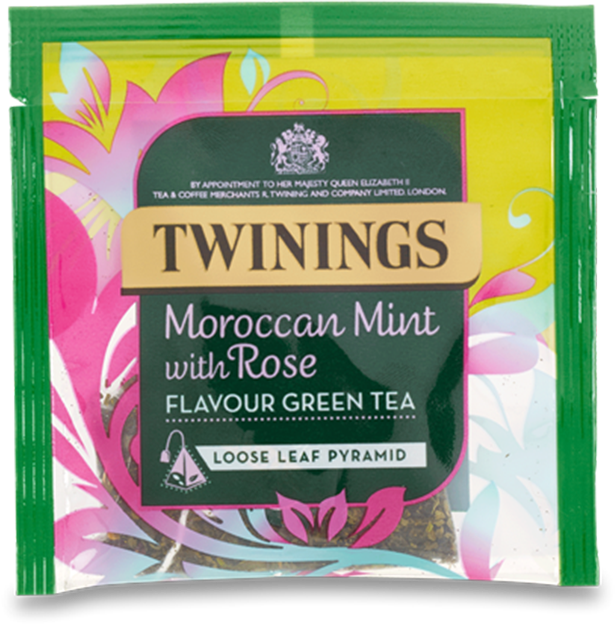 Twinings Moroccan Mint Rose Green Tea Pyramid PNG Image