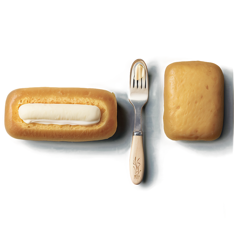 Twinkiewith Cream Fillingand Fork PNG Image