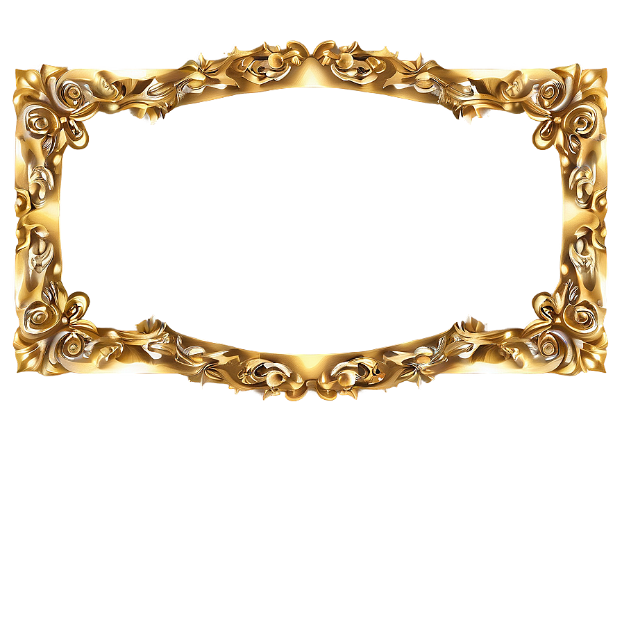 Twinkling Gold Frame Png 05252024 PNG Image