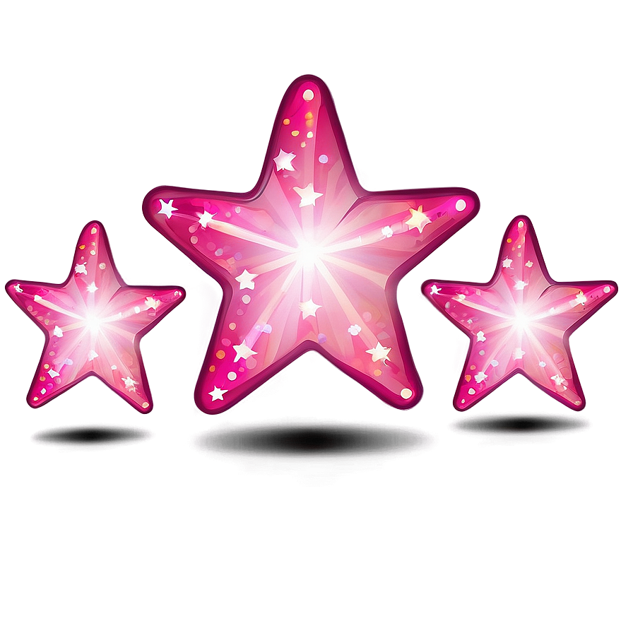 Twinkling Pink Stars Png Pha48 PNG Image