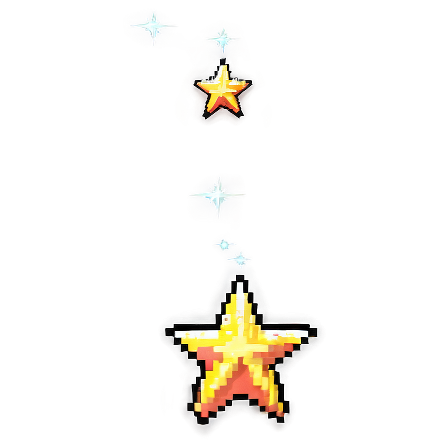 Twinkling Pixel Star Concept Png Gyu PNG Image